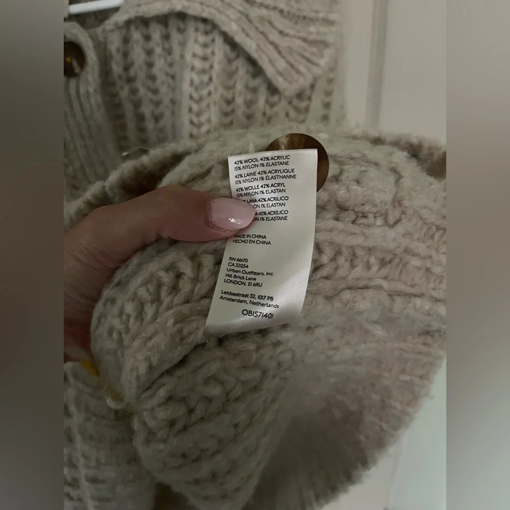Pilcro x Anthropologie Flower Cardigan Sweater Large Slouchy Wool Blend - Picture 5 of 8